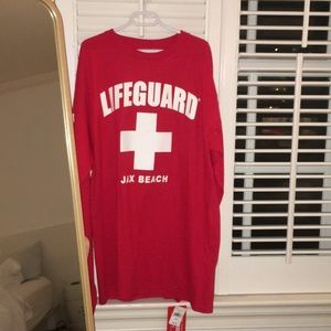 Red Longsleeve Lifeguard T Shirt